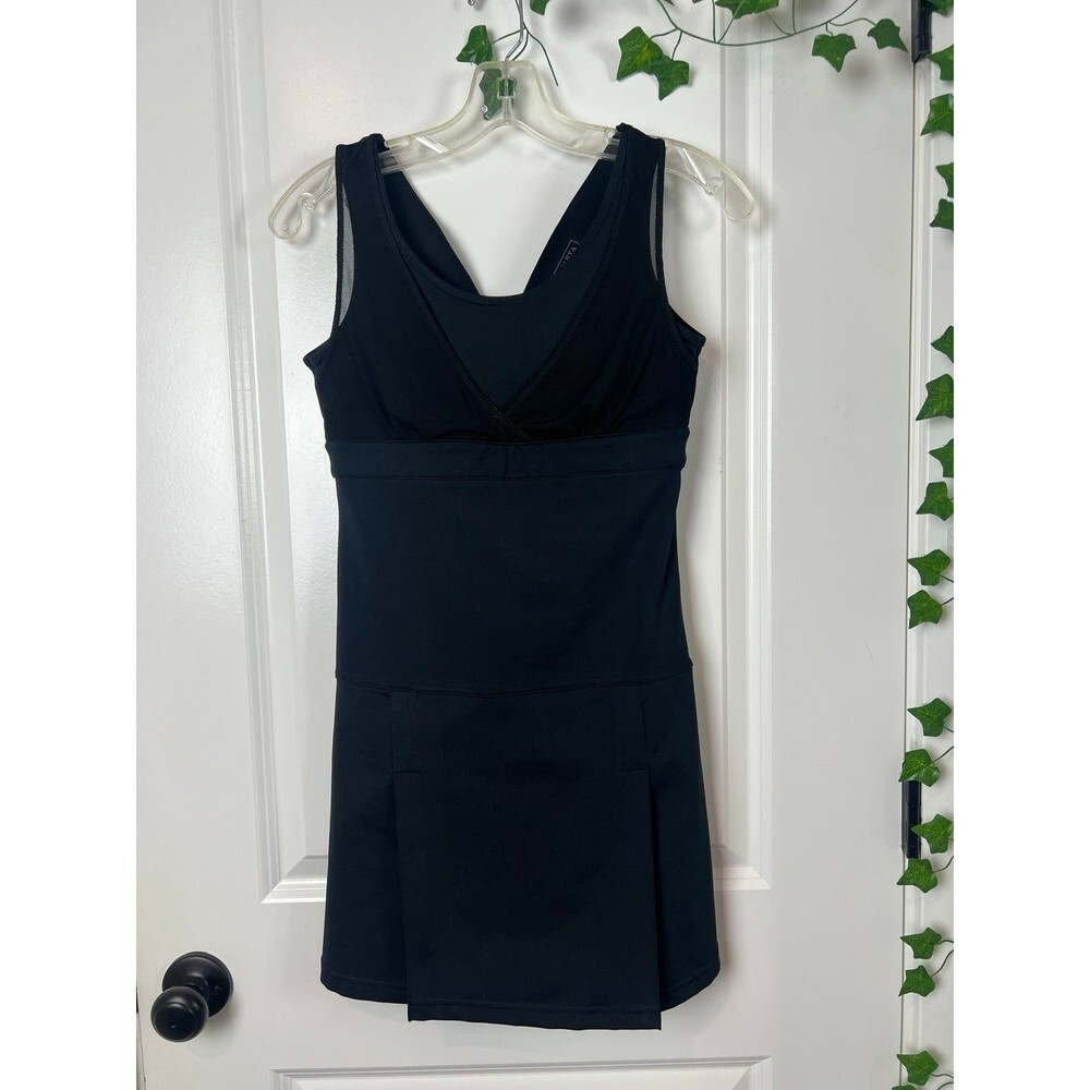 Athleta Women's Black V-Neck Swim Dress Size xS